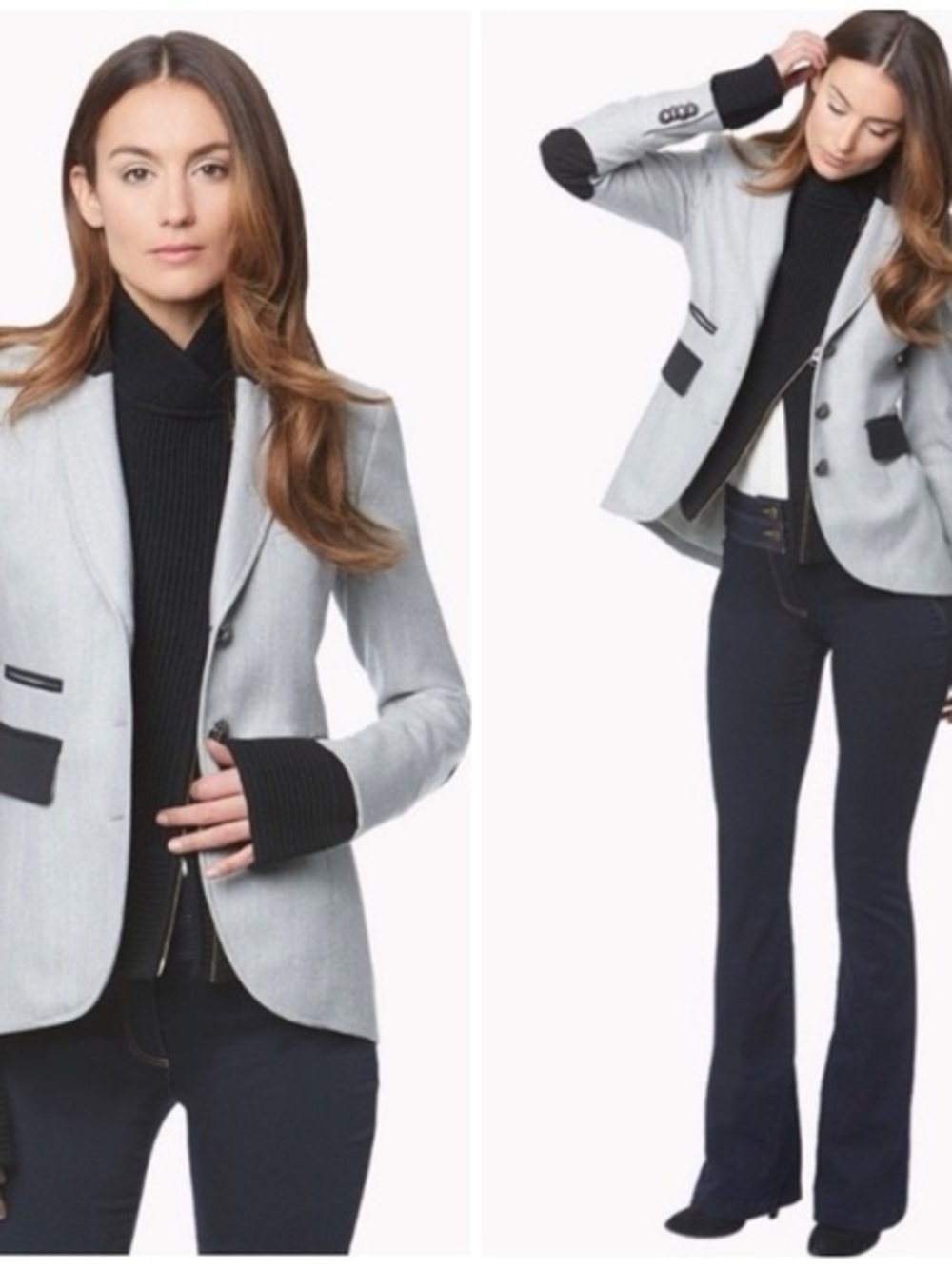 NWT Veronica Beard 6 Gray Virgin Wool Dickie Blazer